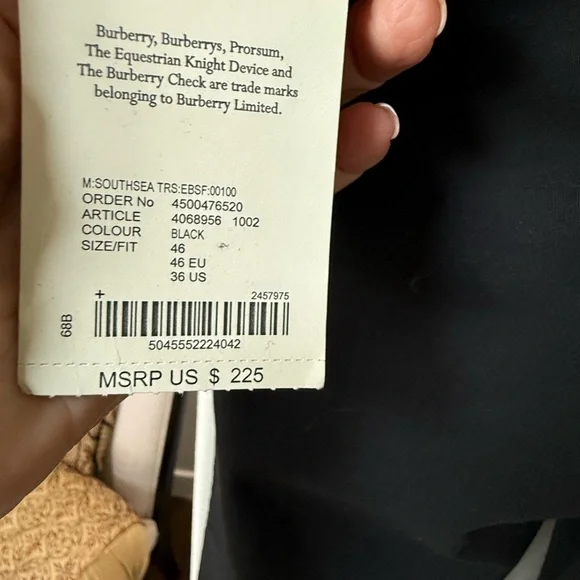 Burberry Charcoal black Men's Dress Trousers